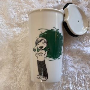 Starbucks Boy Finger Painting Double Wall Traveler
